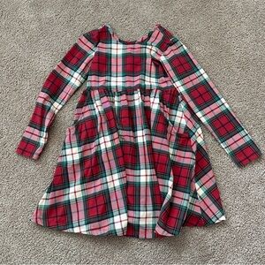 Hanna Andersson Girls' Plaid Long-Sleeve Holiday Dress - Red & Green